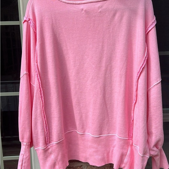 NWT We The Free by Free People Oversize Pink Sweatshirt XS - Picture 2 of 3